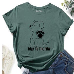 Cartoon And Slogan Graphic Tee - M
